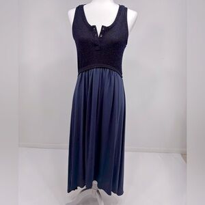 Potter's Pot Navy Blue High-Low Dress Sparkly Top Sheer Skirt